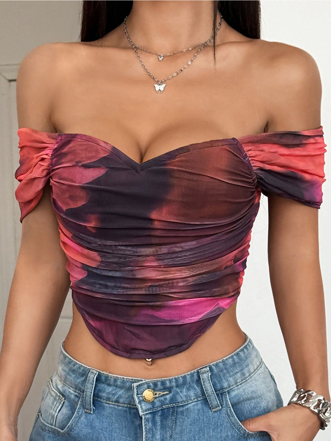 StyleCast x Revolte Women Abstract Print Tank Crop Top
