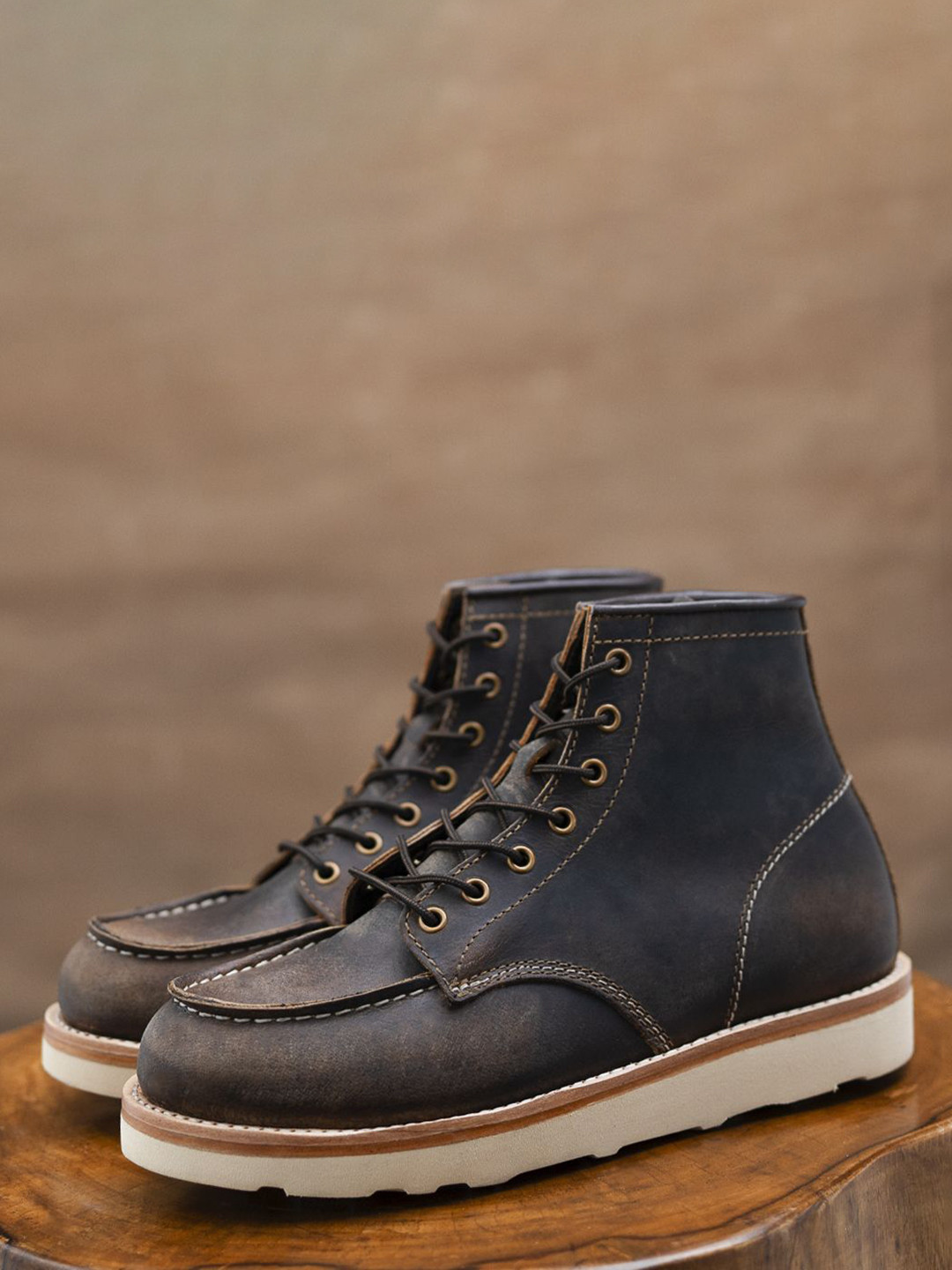 Craft & Glory  Men Laced Up Leather Boots