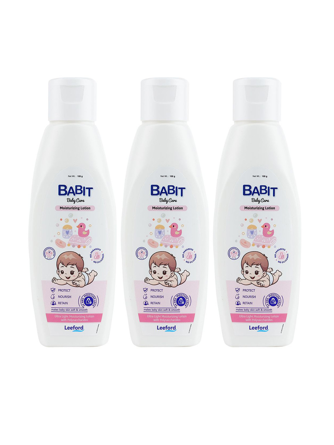 Babit Set Of 3 Baby Moisturizing Lotion- 100 ml Each