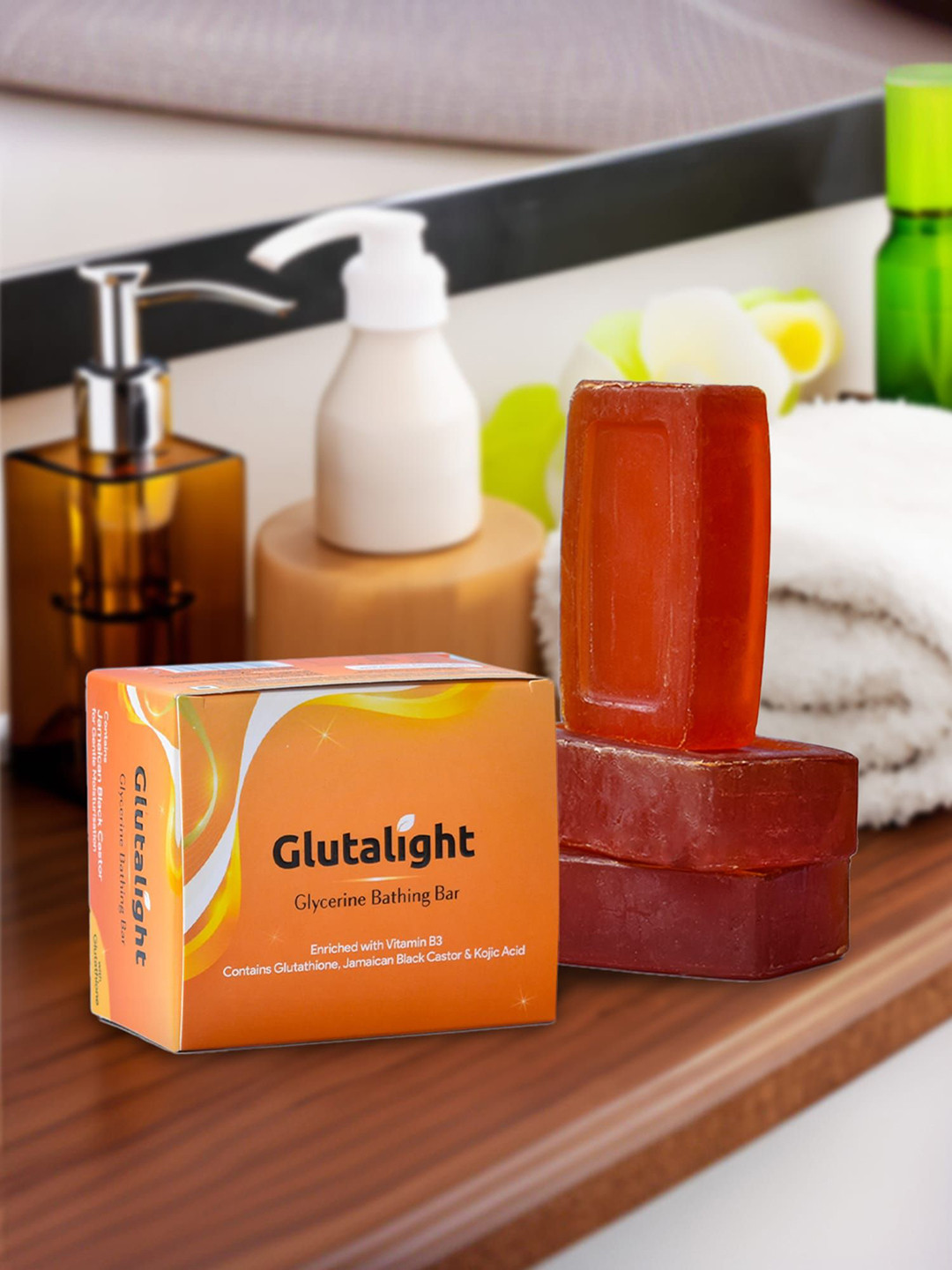 Glutalight Set Of 3 Glutathione & Glycerine Soap With Kojic Acid - 75 g each