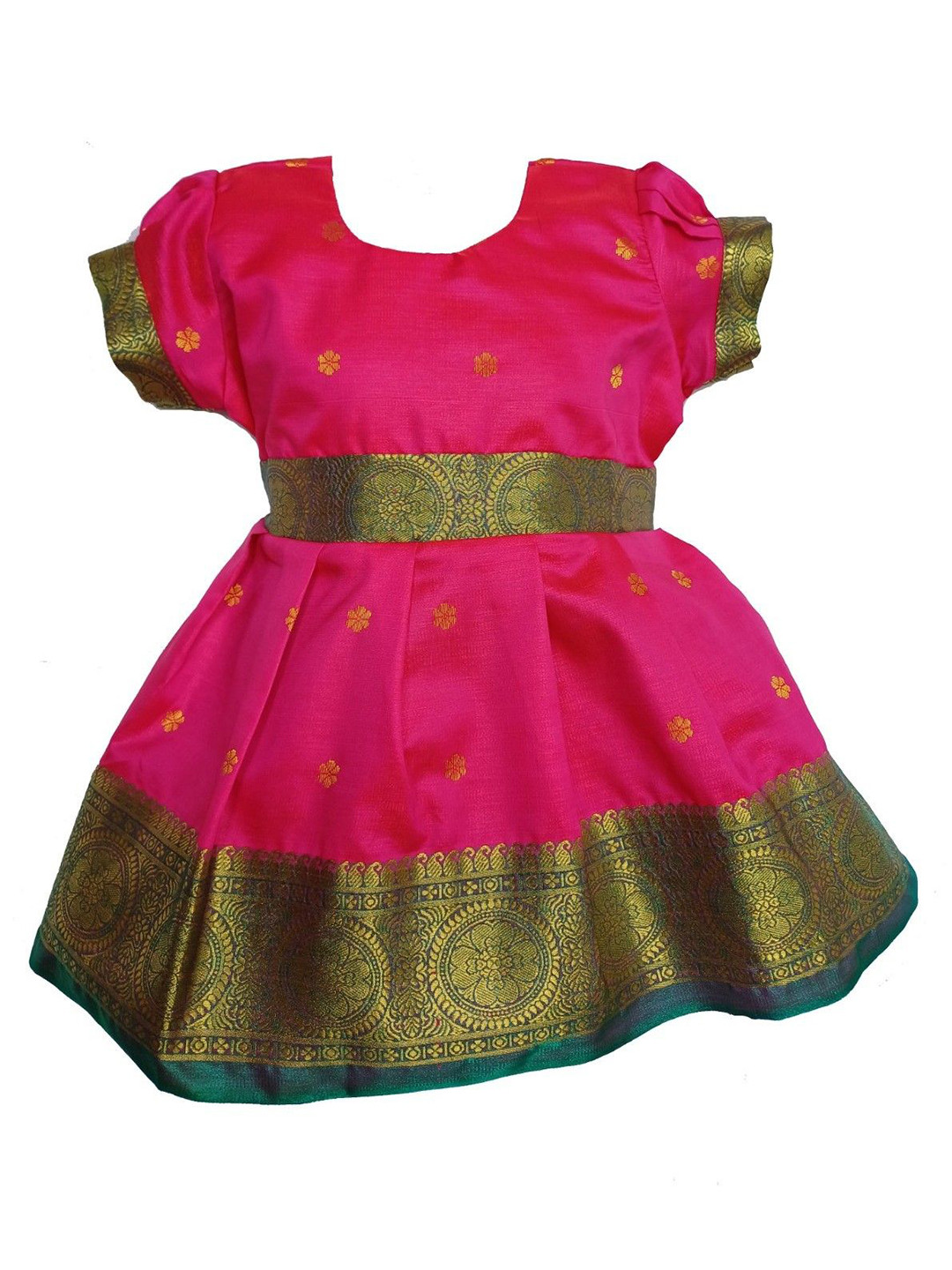 Mom and Me Girls Puff Sleeve Satin Formal A Line Dress