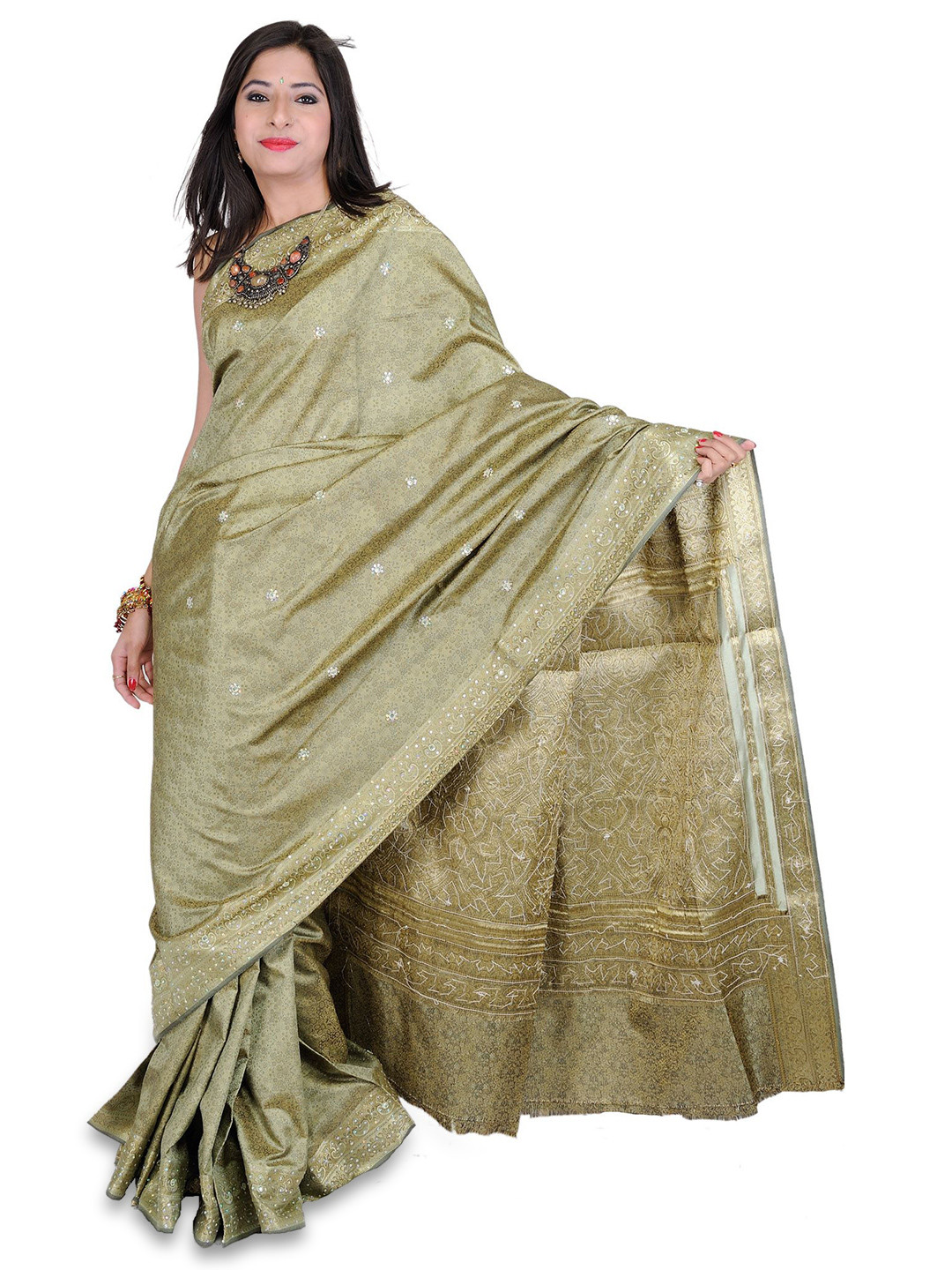 Exotic India Woven Design Art Silk Saree