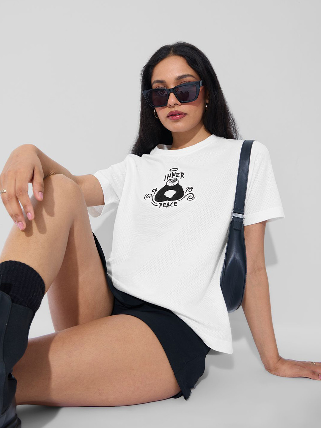 The Souled Store Women Kung Fu Panda Graphic Printed Round Neck Relaxed Fit T-shirt