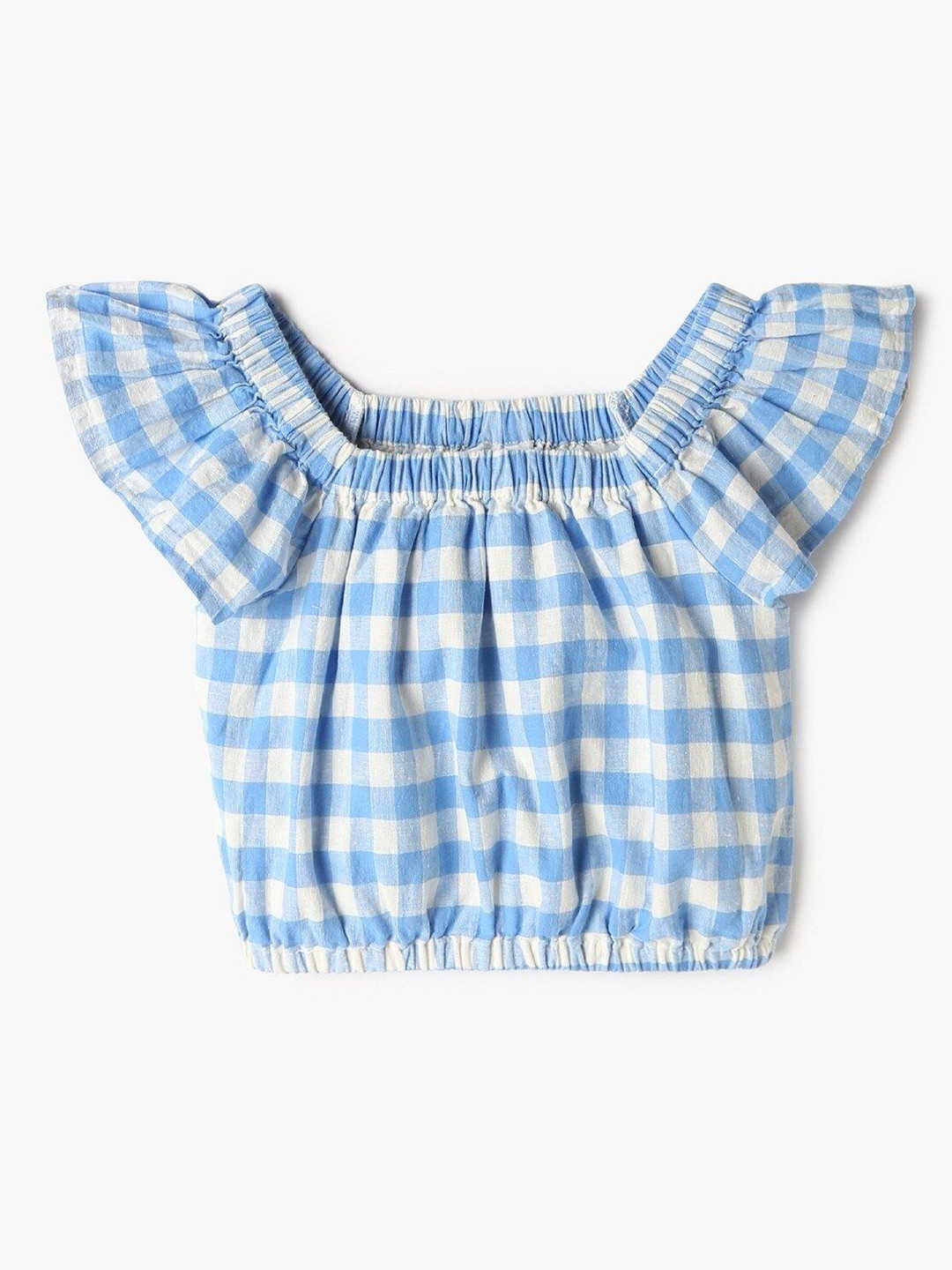 GAP Girls Summer Checks Pure Cotton Regular Top