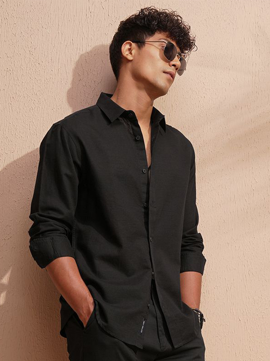 HIGHLANDER Cotton Linen Casual Relaxed Fit Shirt