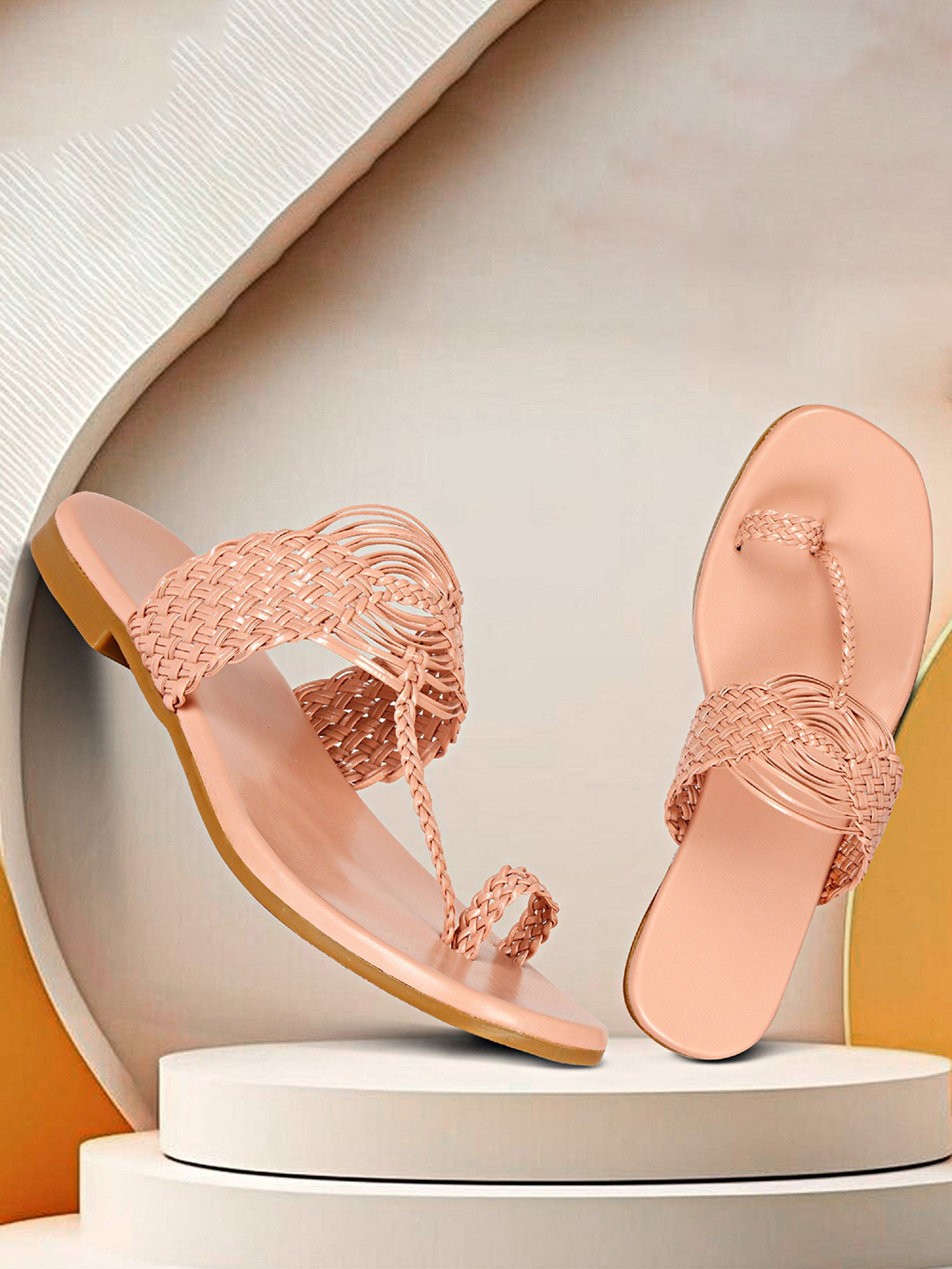 Ishransh Women Ethnic Woven Design Open Toe Flats