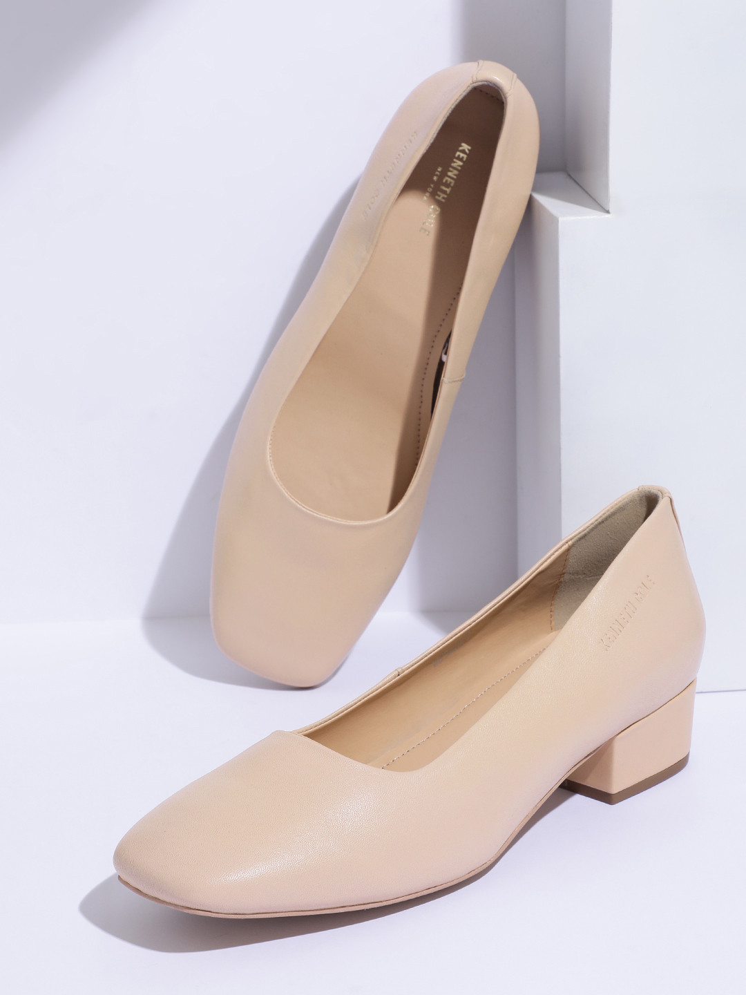 Kenneth Cole Leather Block Heel Pumps