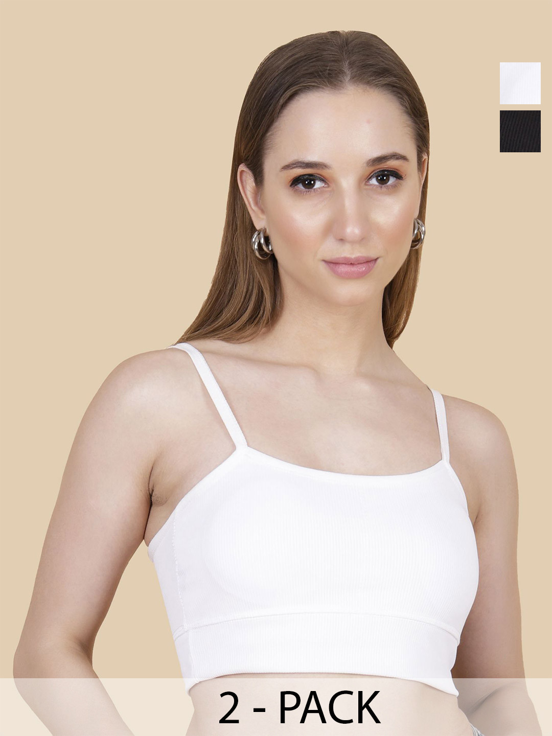 INDIROCKS Women Pack of 2 Full Coverage Removable Padding Sports Bra