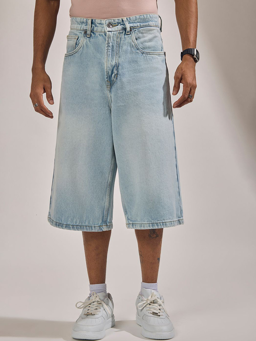 Espanshe Men Cotton Melusine Loose Denim Shorts