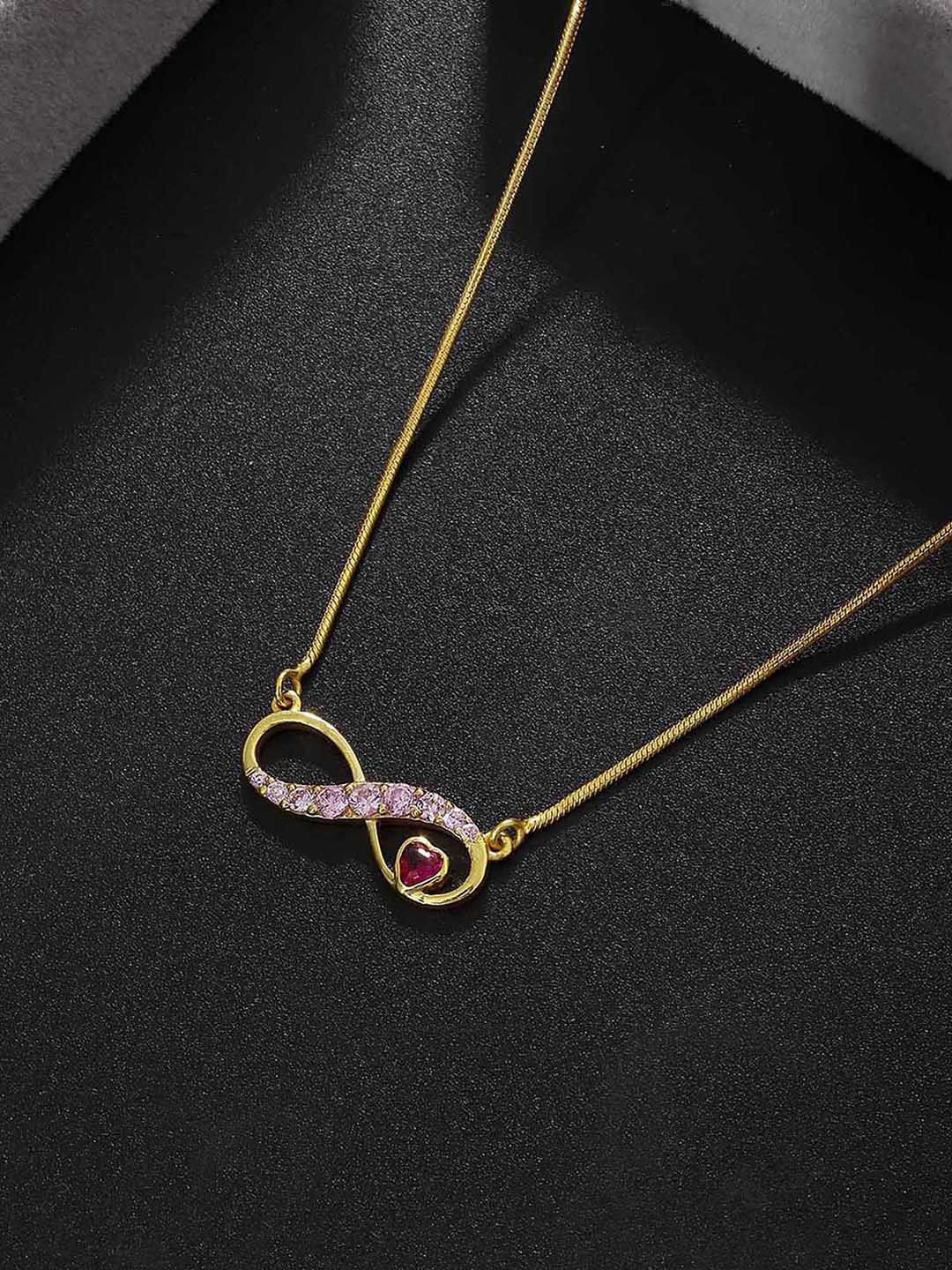 Tweov Jewels Gold Plated Infinity Love Silver Chain Necklace