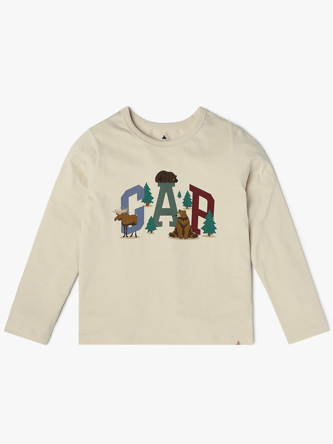 GAP Boys Graphic Printed Patterned Relaxed Fit Long Sleeves Cotton T-Shirt