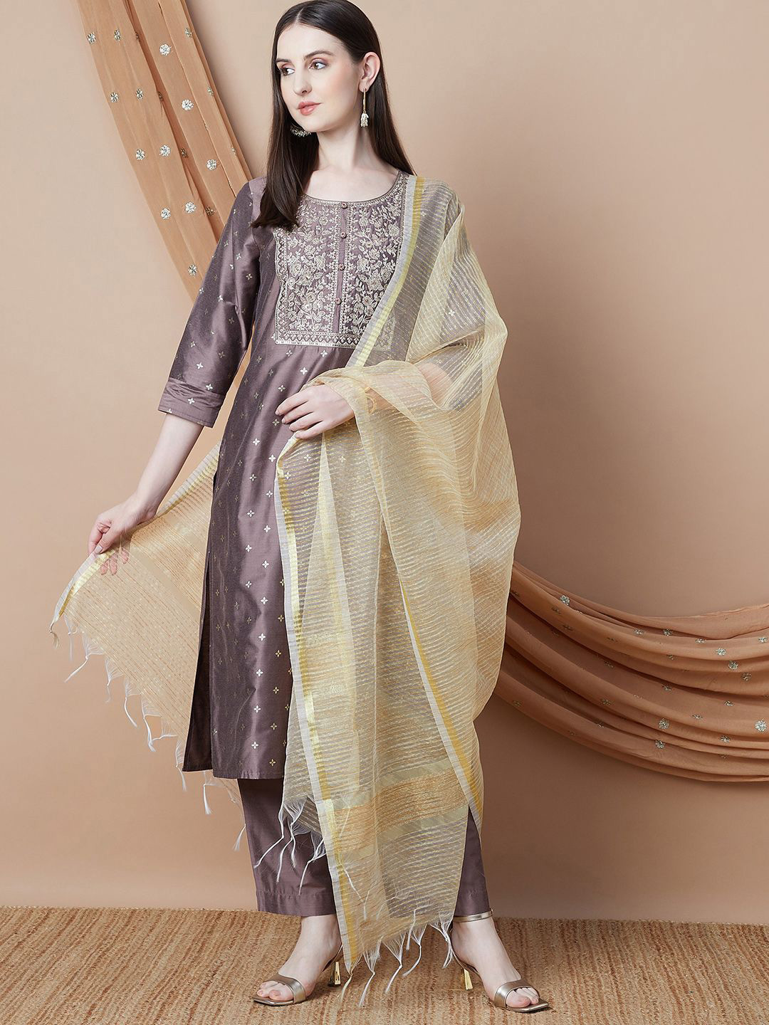 Melange by Lifestyle Dyed Dupatta With Zari