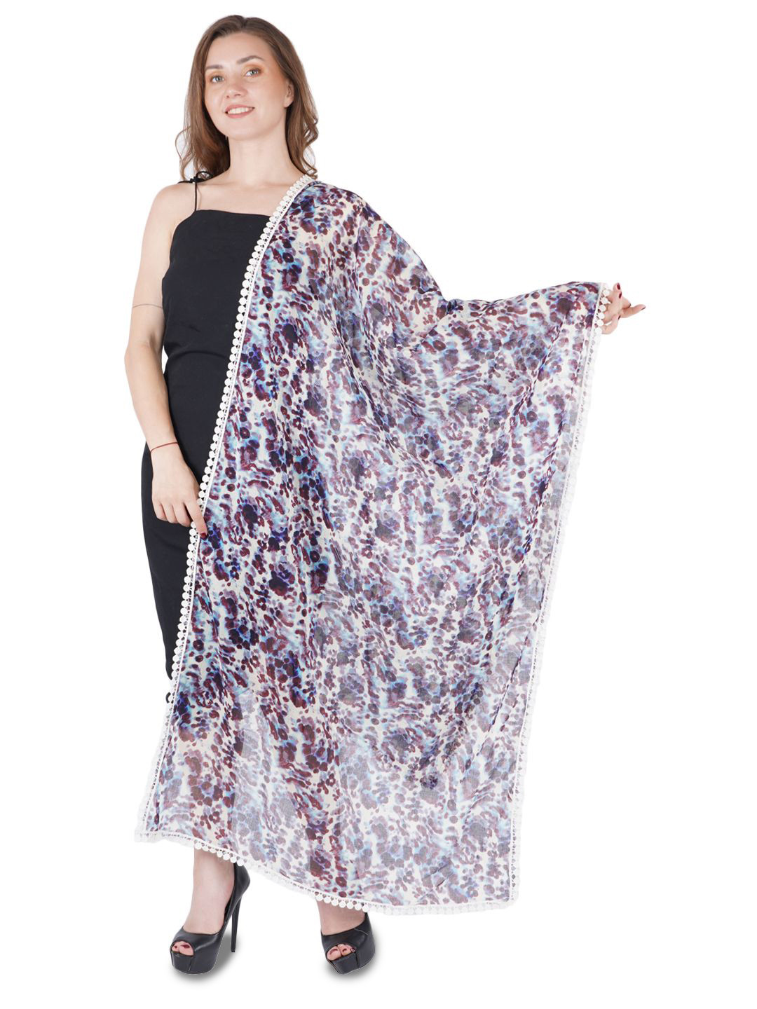 Style Shoes Abstract Printed Satin Stole