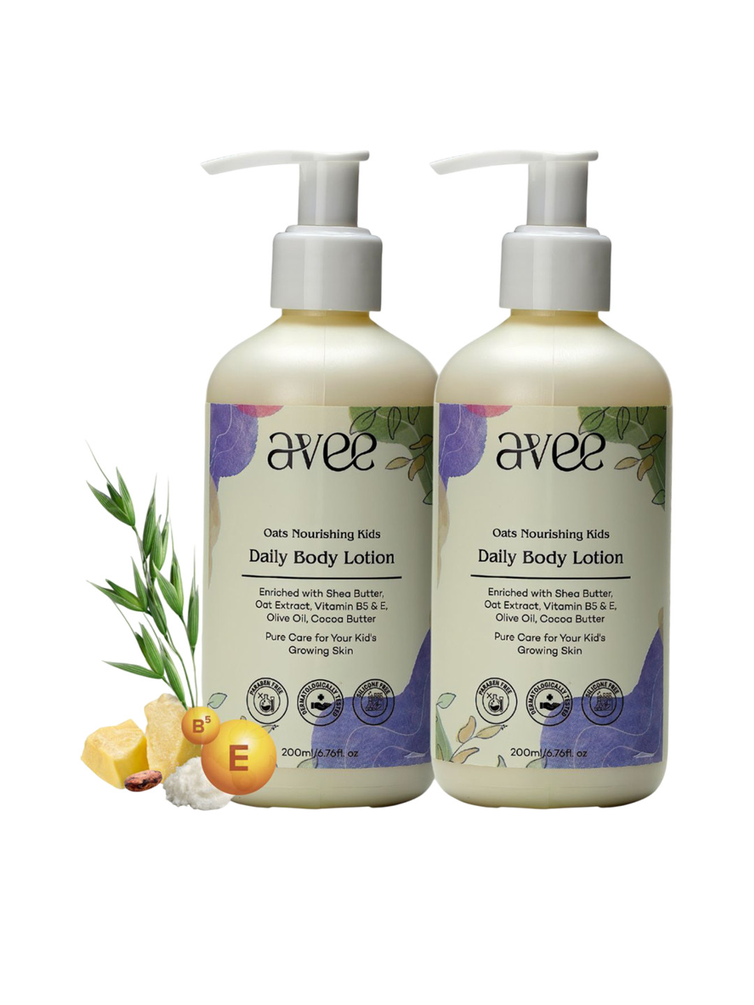 AVEE Kids Set Of 2 Oats Nourishing Daily Body Lotion - 200 ml Each