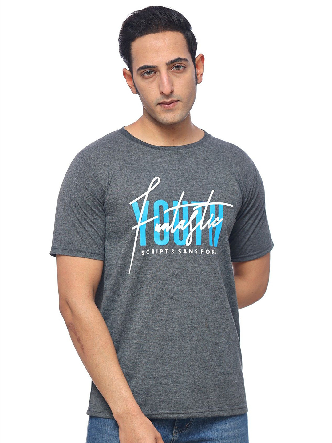 SKYBEN Typography Printed Round Neck Pure Cotton T-Shirt