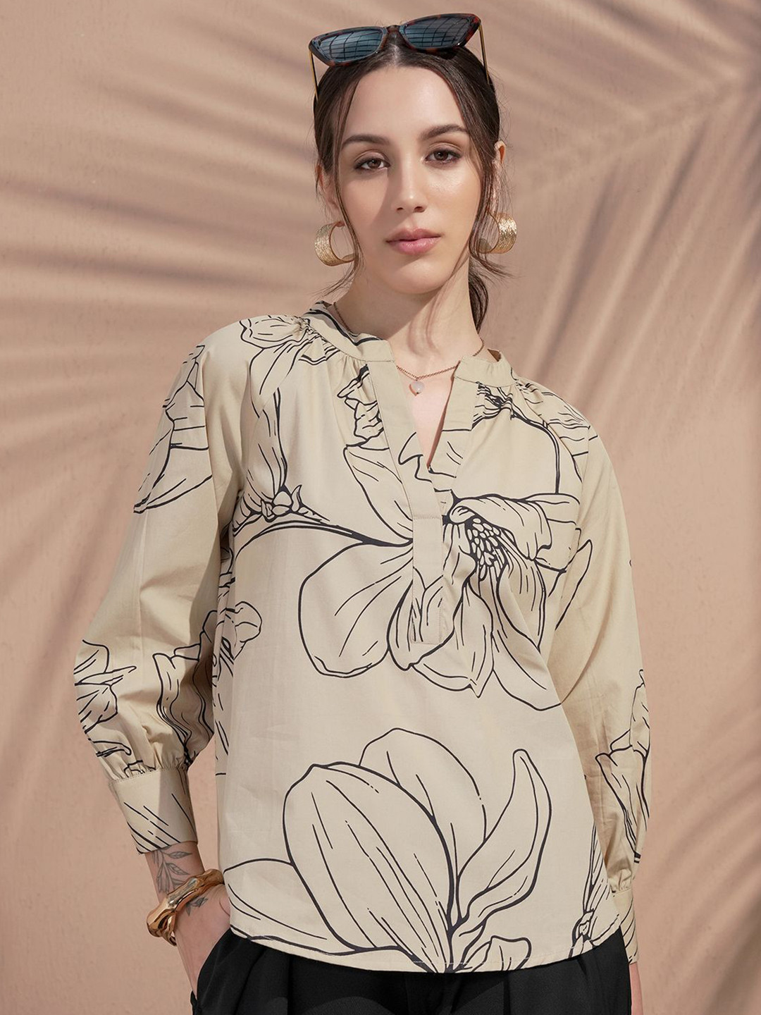 Vara By Vishudh Poplin Printed Relaxed Fit Top