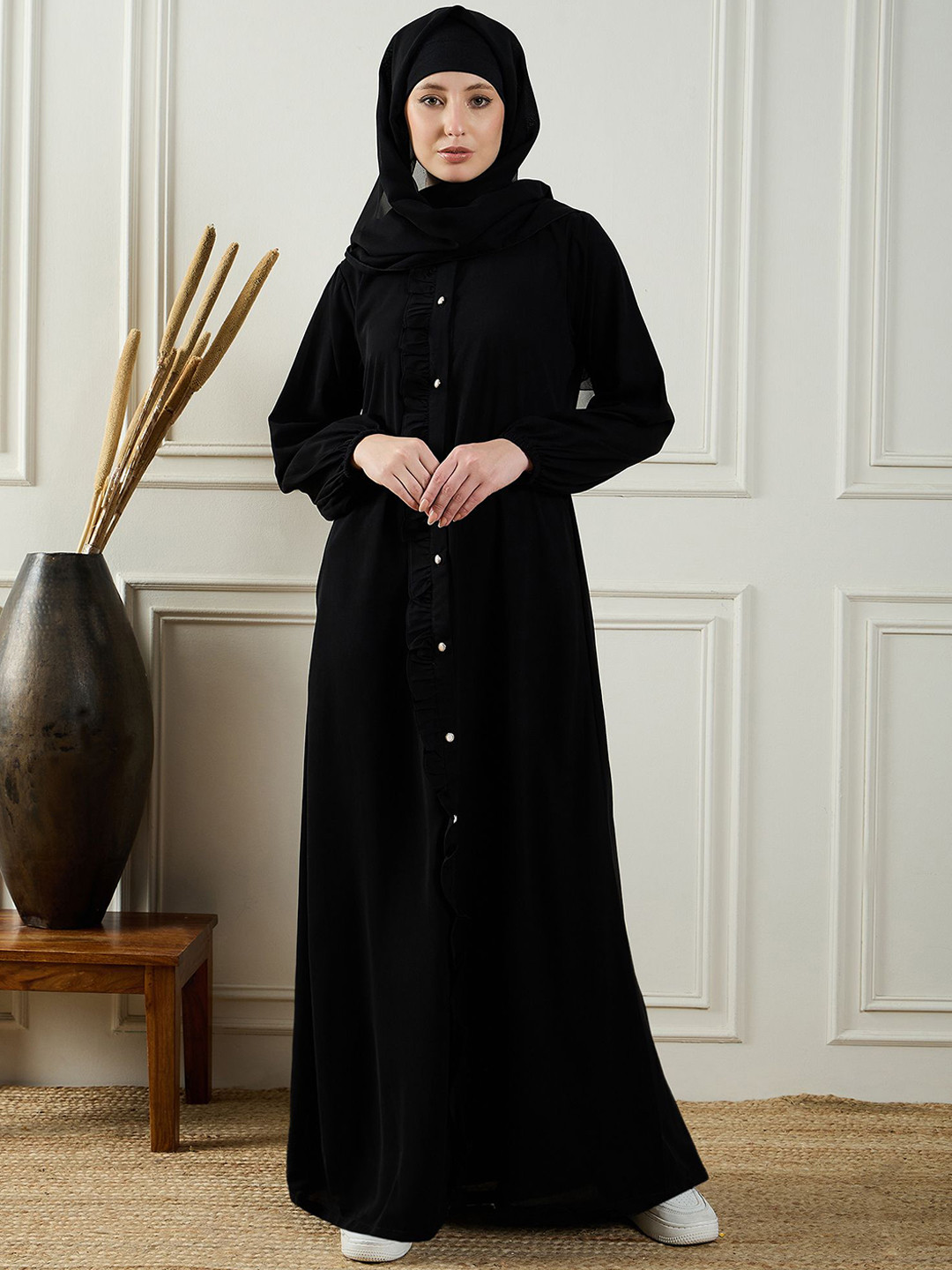 NABIA Front Open Ruffle Abaya Burqa