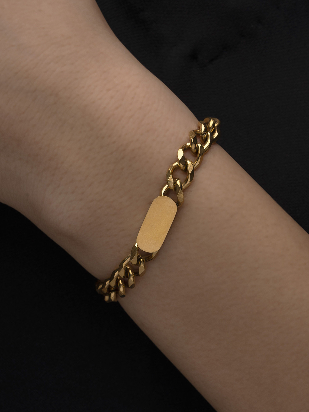 ARTKLIM Gold-Plated Stainless Steel Bold Curb Chain Link Bracelet
