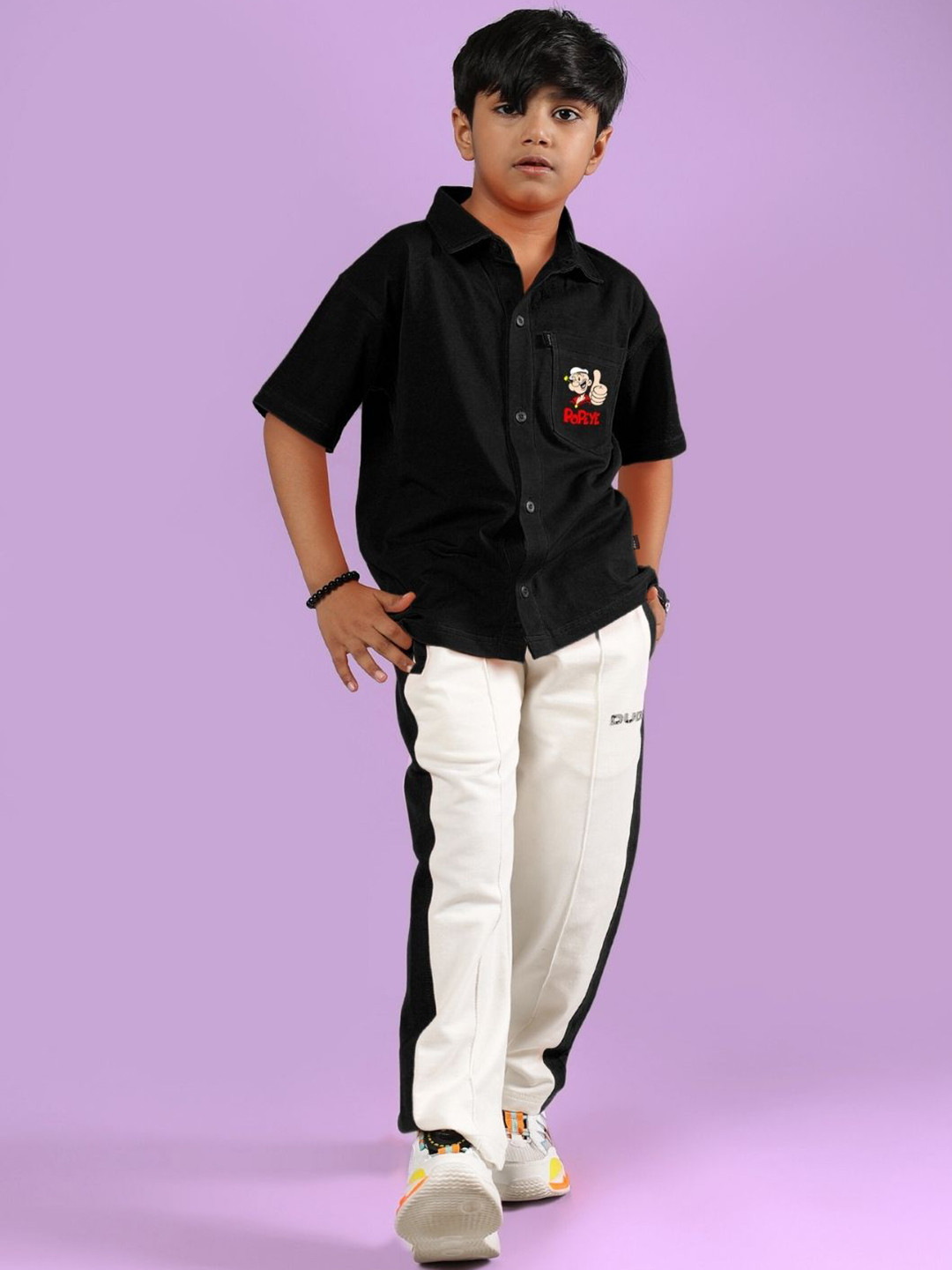 WEARDUDS Kids Power Printed Pure Cotton Shirt With Trouser