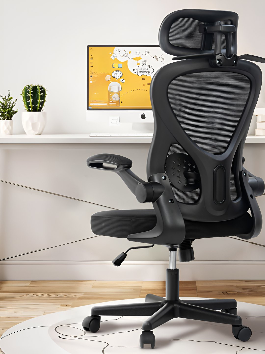 DROGO Black Flip-up Armrest StudyChair