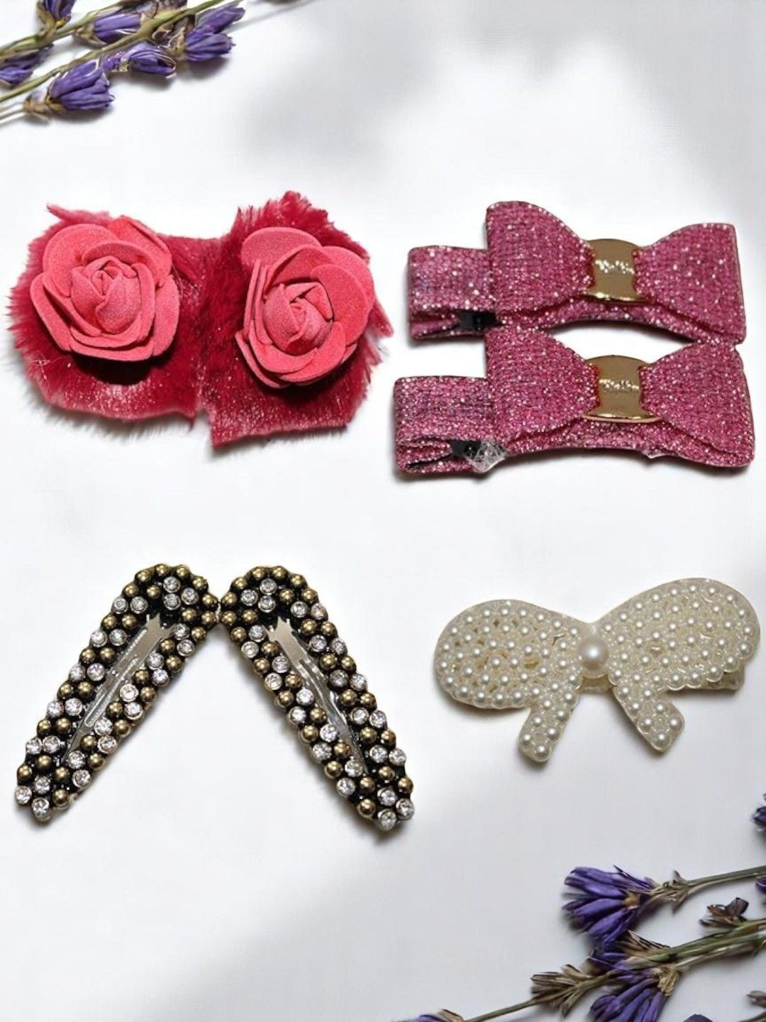 Jolly Faces Women Set of 7 Embellished Tic Tac Hair Clip