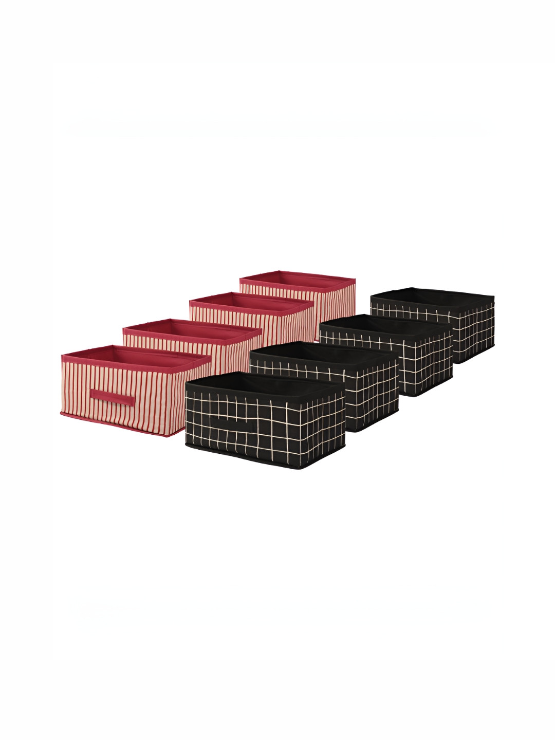 Aura Black 8 Pcs Foldable Multi-purpose Cloth Organizer for Storage Box Drawing Handle