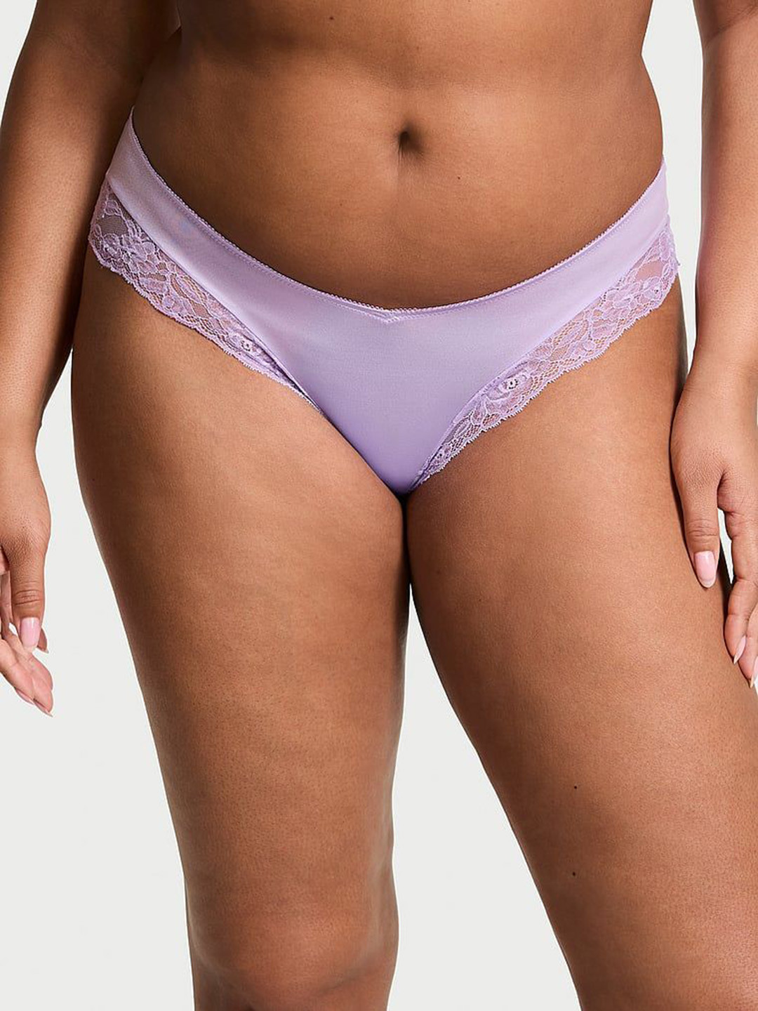 Victoria's Secret Rose Low-Rise Lace-Trim High-Leg Cheeky Brief 112532023CEM