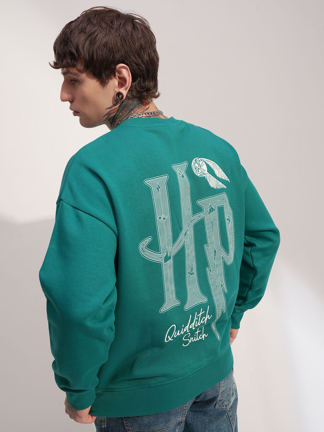 HIGHLANDER Warner Bros Harry Potter Men Printed Oversized Sweatshirt