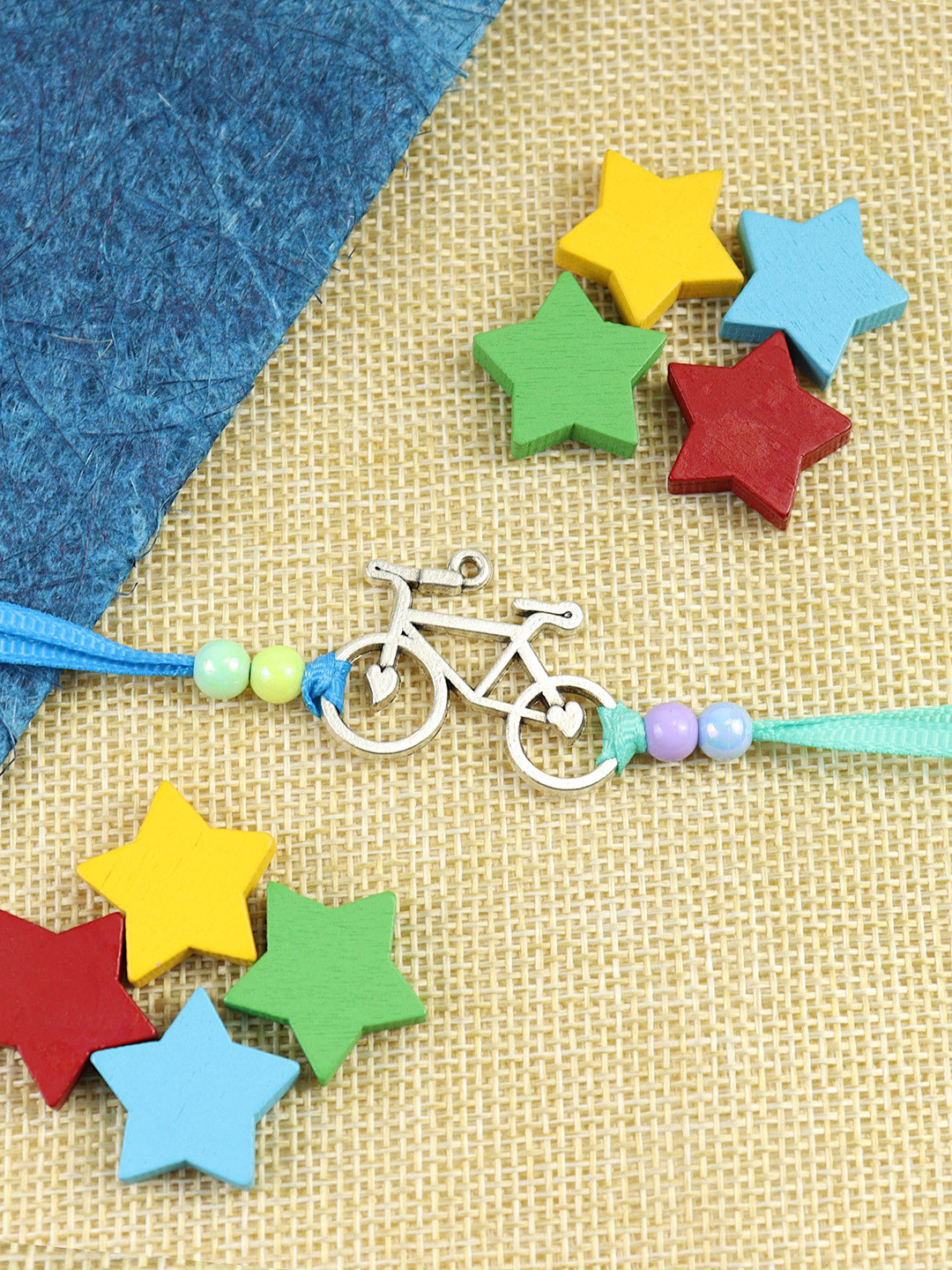 Asthetika Cycle Kids Thread Bracelet Rakhi With Roli Chawal