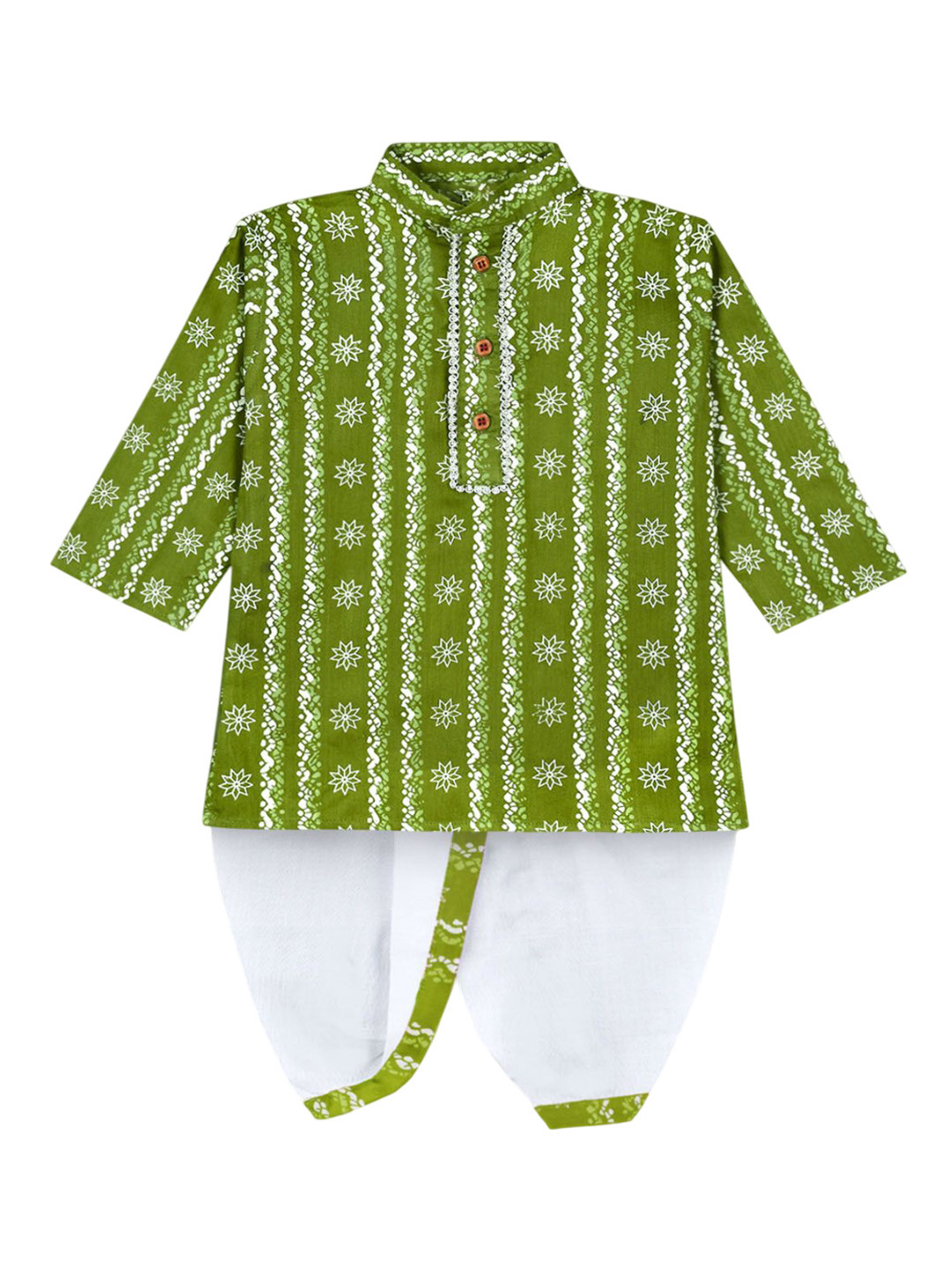 mustmom Boys Floral Printed Kurta with Dhoti Pant