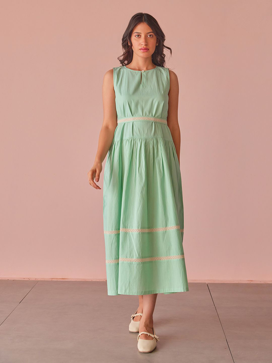 The Yellow Bow Morning Dew Cotton Modal Waist Down dress