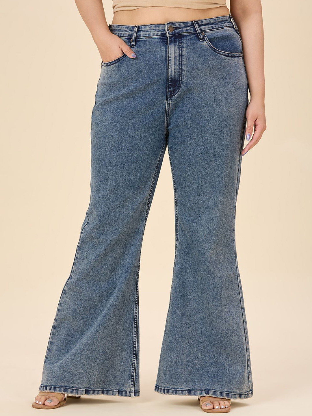 Turning Blue Women Flared High-Rise Jeans