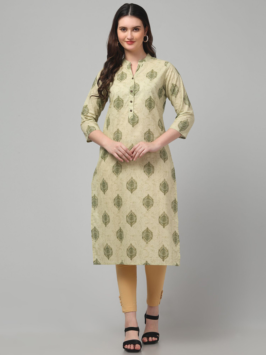 Retrobella Women Ethnic Motifs Printed Pure Cotton Straight Kurta