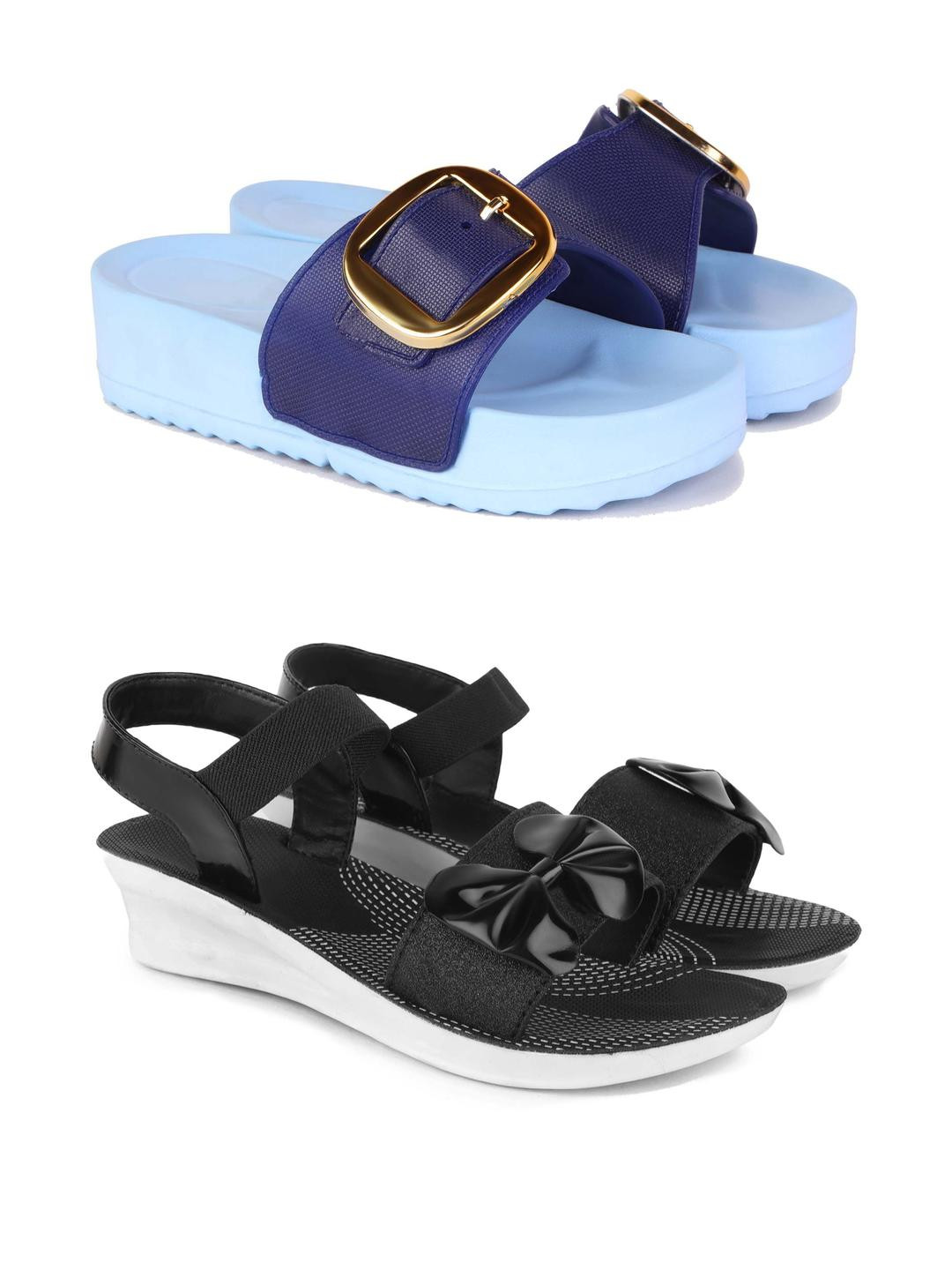 DRACKFOOT Women Rubber Sliders & Sandals