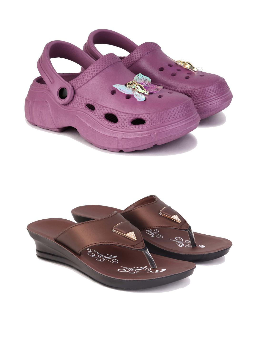 DRACKFOOT Women Self Design Comfort Sandals & Clogs