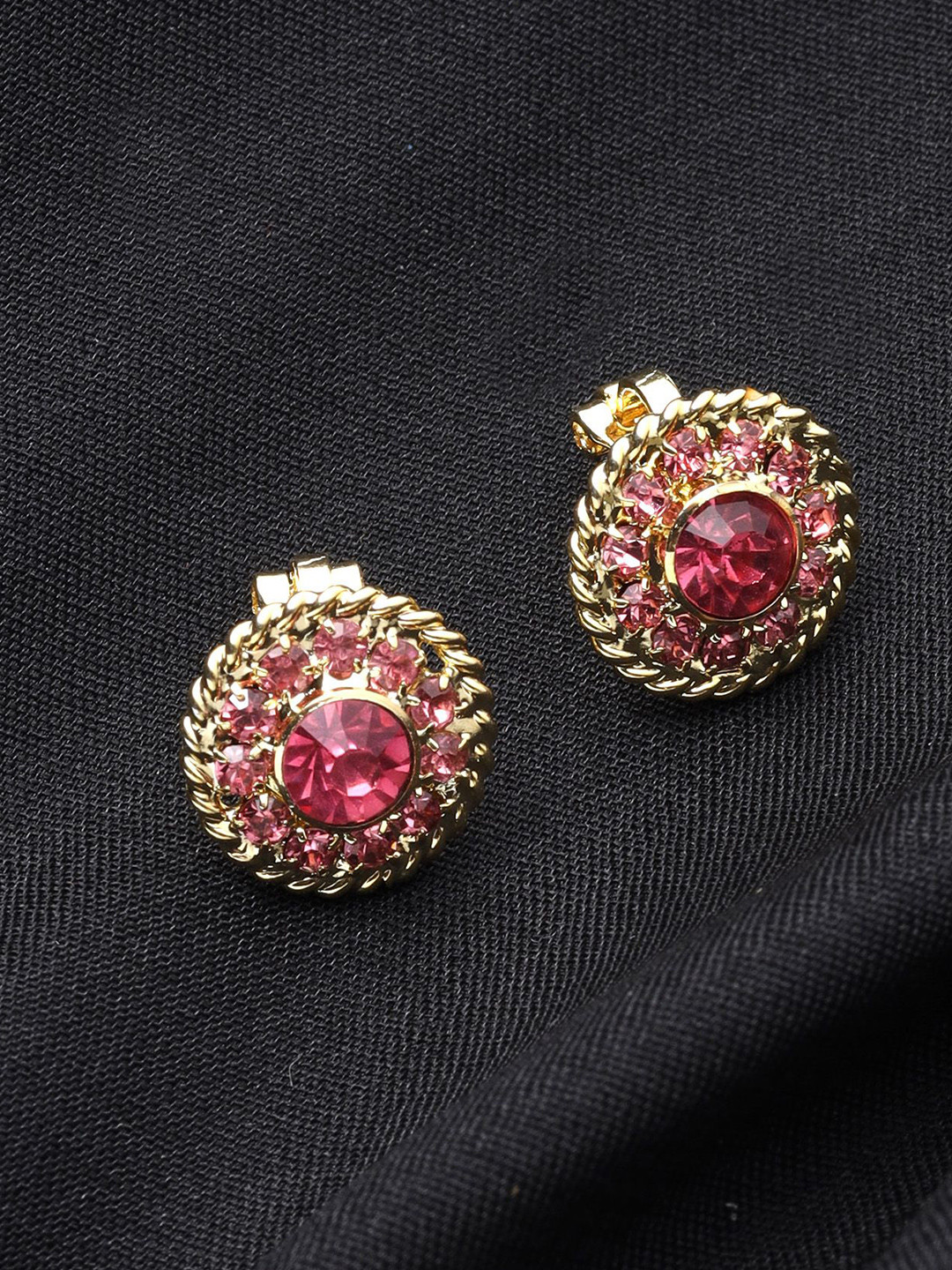 FirstBlush Gold-Plated Artificial Stones Studded Non Pierced Earrings