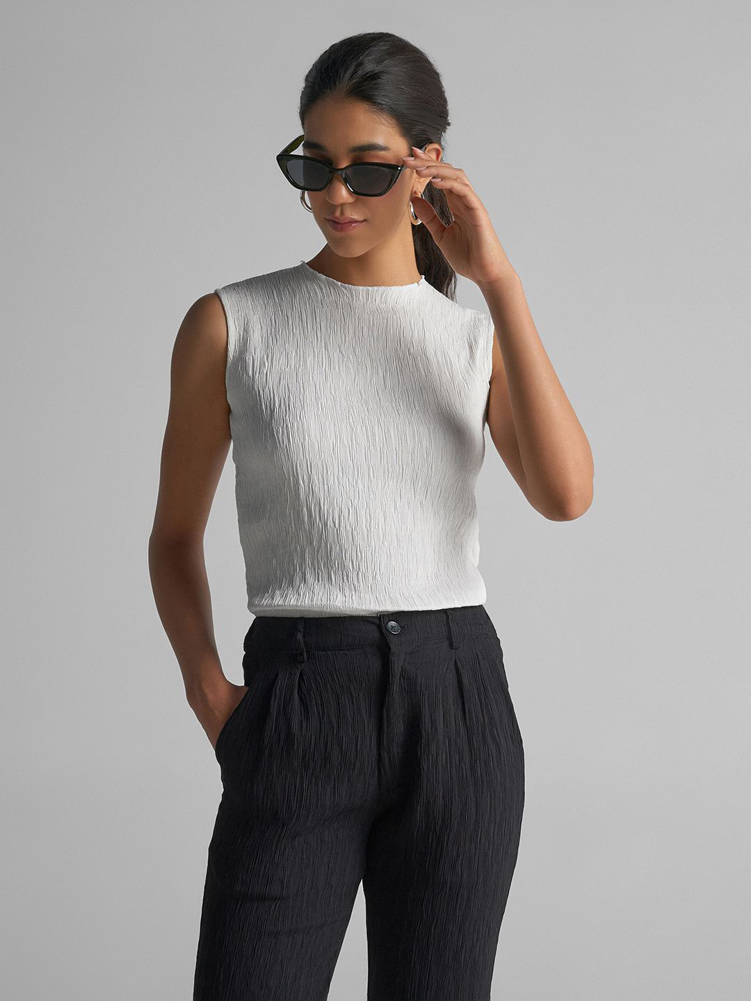 GABLOR Women Textured Self Design Fitted Top