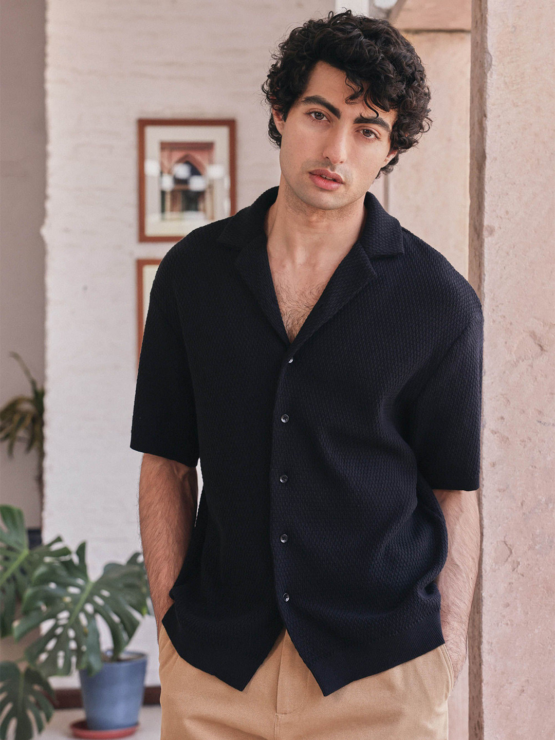 PRIMAL GRAY Men Flat Structure Relaxed Fit Pure Cotton Casual Shirt