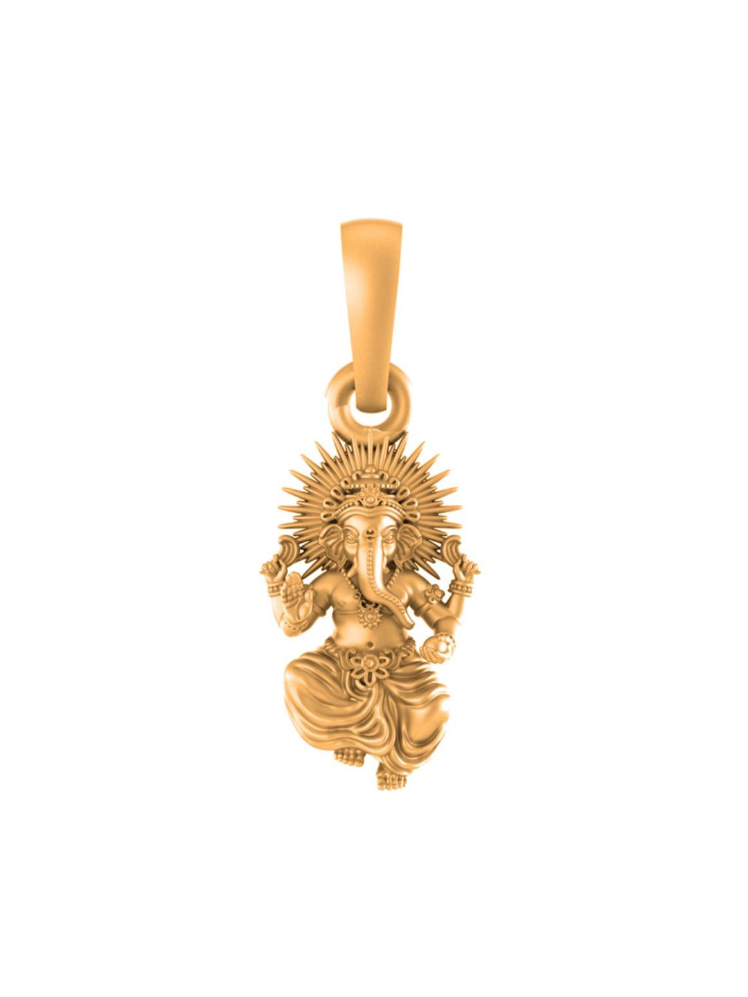 AKSHAT SAPPHIRE Unisex 925 Sterling Silver 22kt Gold-Plated Big Ganesh Pendant