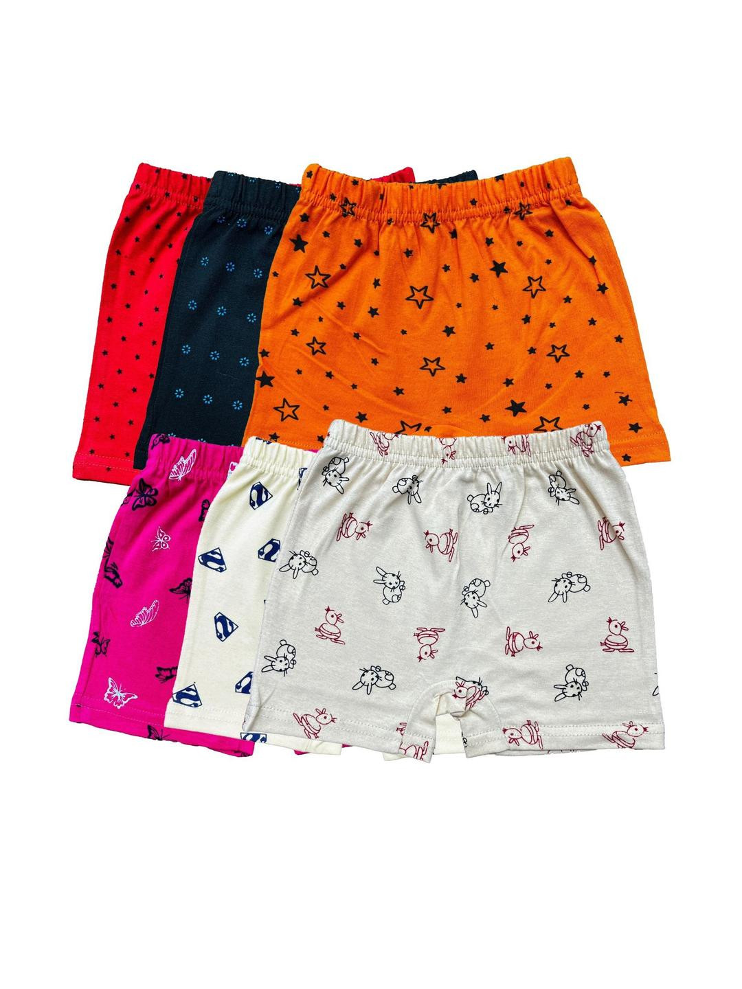 Fasha Pack of 6 Kids Printed Regular Shorts