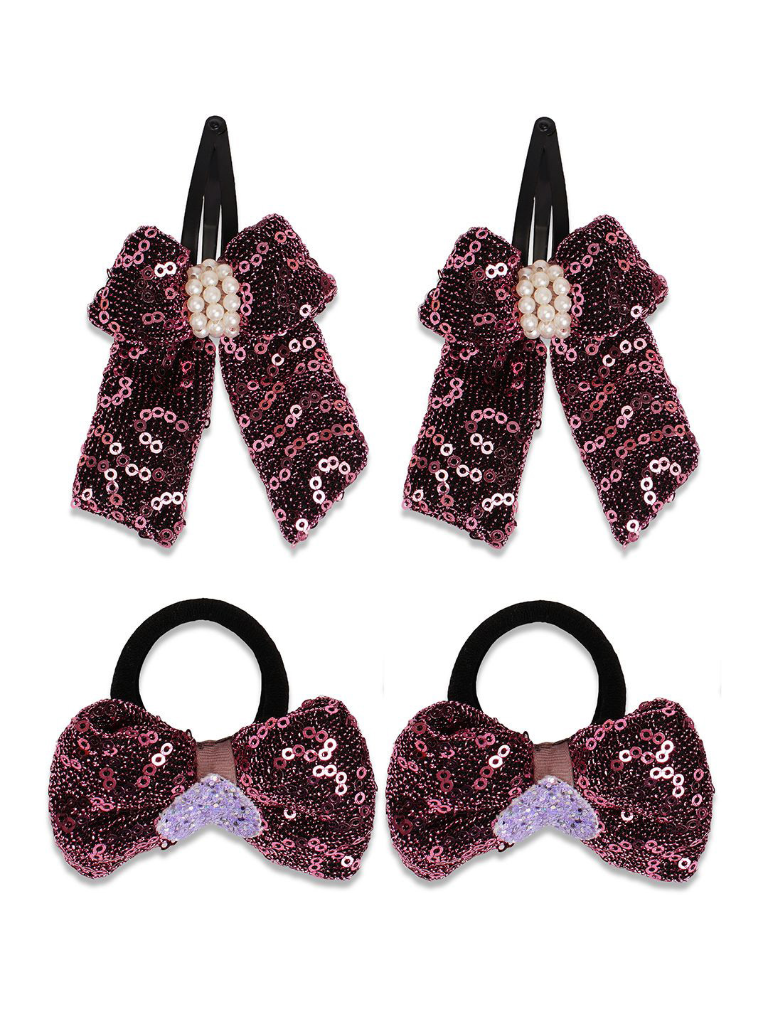 RIBBON CANDY Girls Ribbon Candy Sequined bow Hair Accessory Set