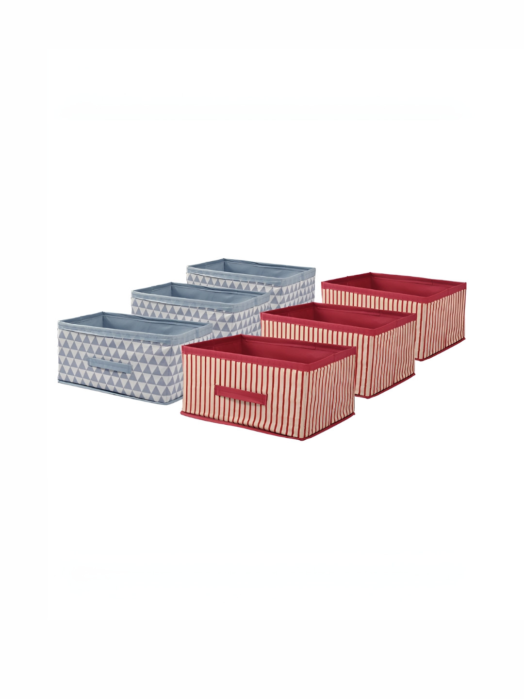 Aura Pink 6 Pcs Foldable Multi-purpose Cloth Organizer for Storage Box Drawing Handle