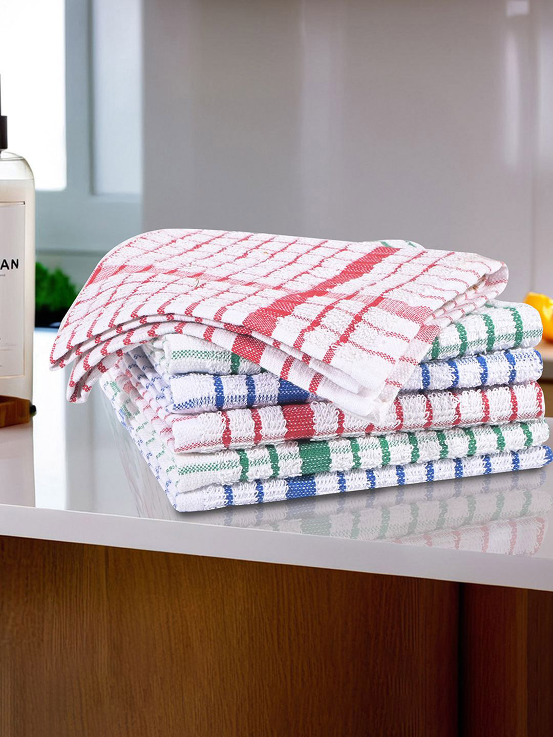 Kuber Industries Pack of 6 Reusable Cotton Kitchen Cleaning Towels