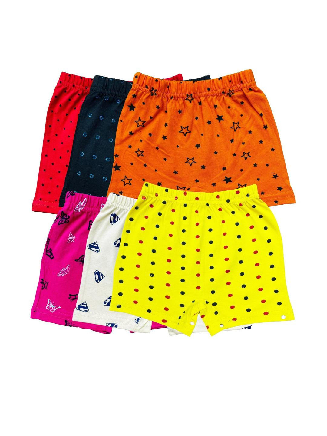 Fasha Kids-Unisex Printed Shorts Pack Of 6