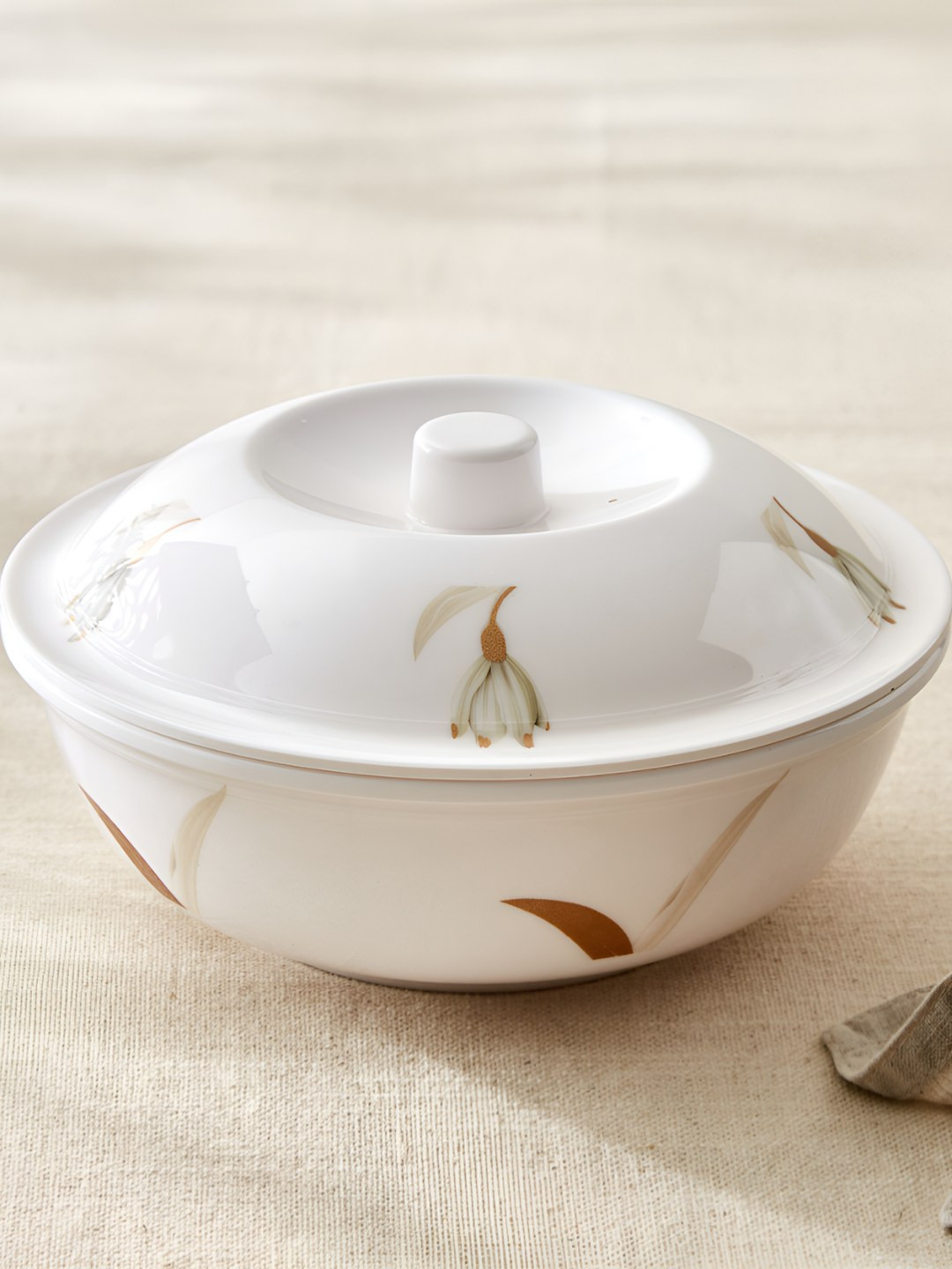 Home Centre Meadows Opulence White Melamine Easy to Clean Serving Bowl