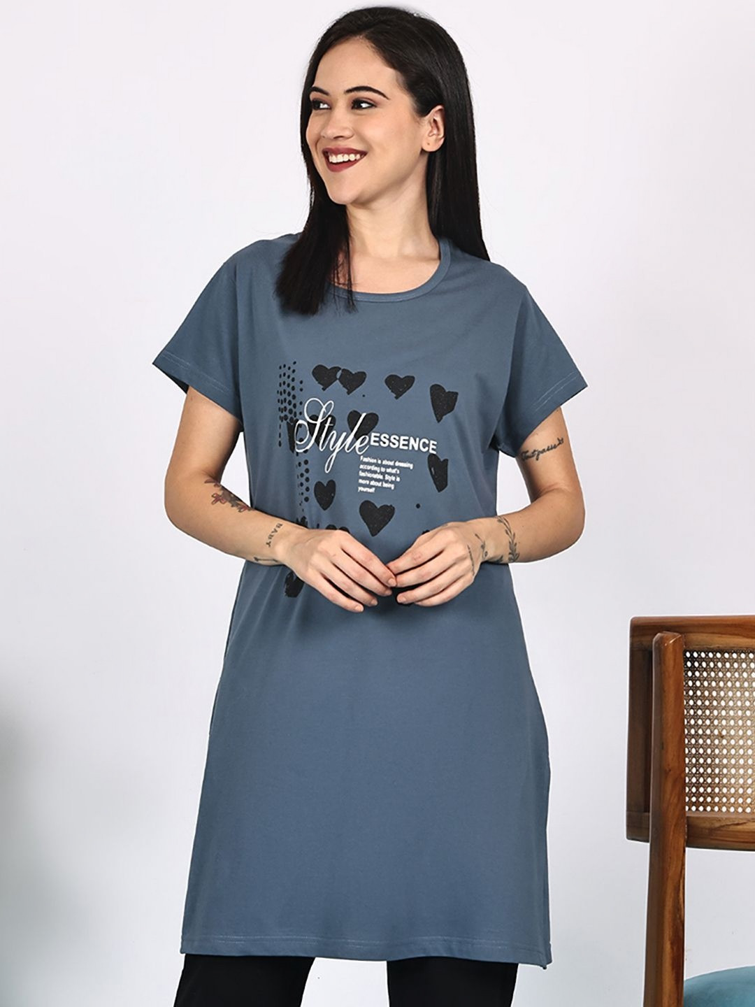VANYA Typography Printed Short Sleeves Cotton T-shirts