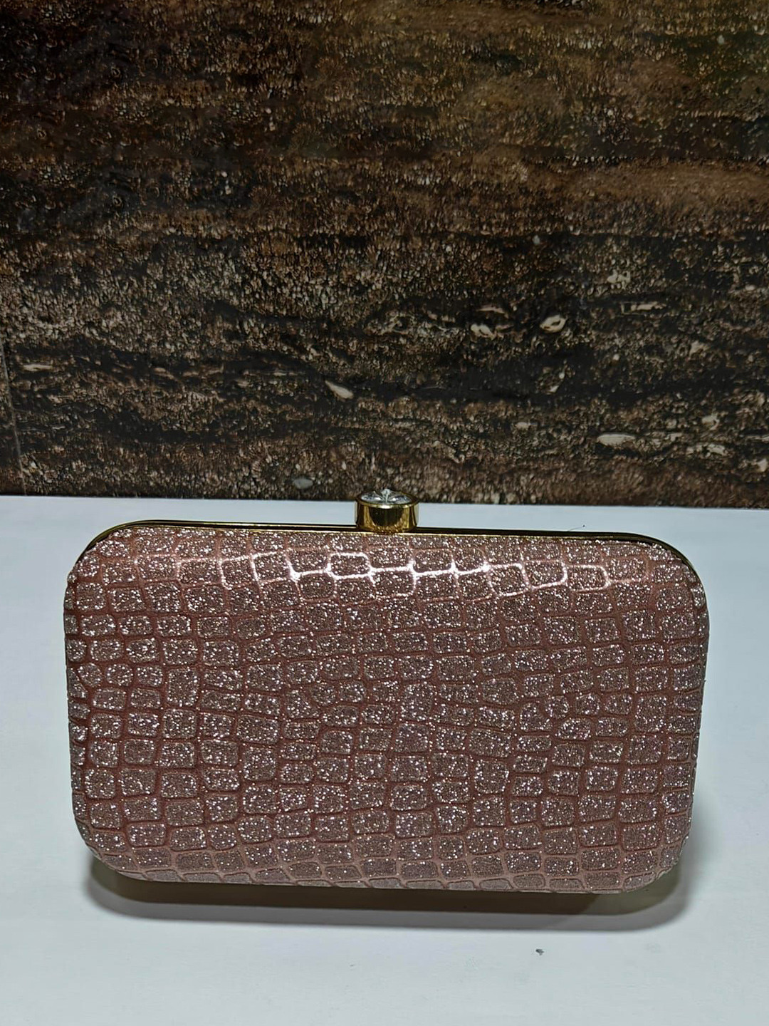 SPADEACES Embellished Elegent Sparkling Box Clutch