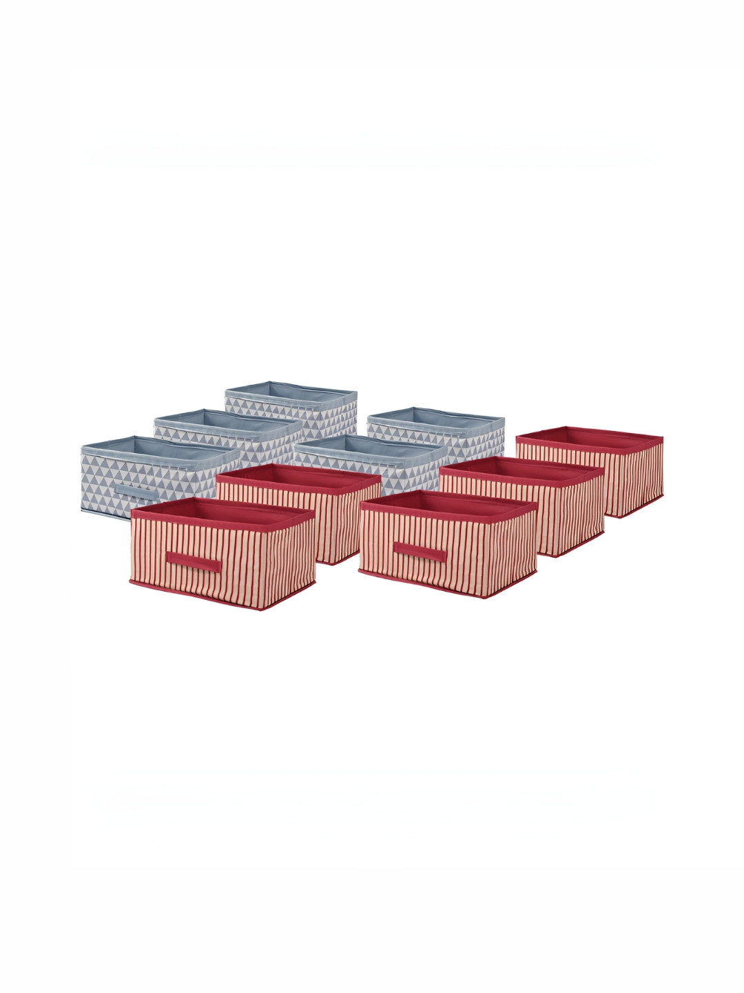 Aura Red 10 Pcs Foldable Multi-purpose Cloth Organizer for Storage Box Drawing Handle