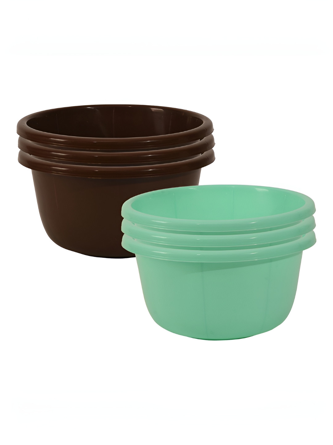 Aura Brown & Green 6 Pcs 40 Liter Multipurpose Bath & Washing Clothe Tub