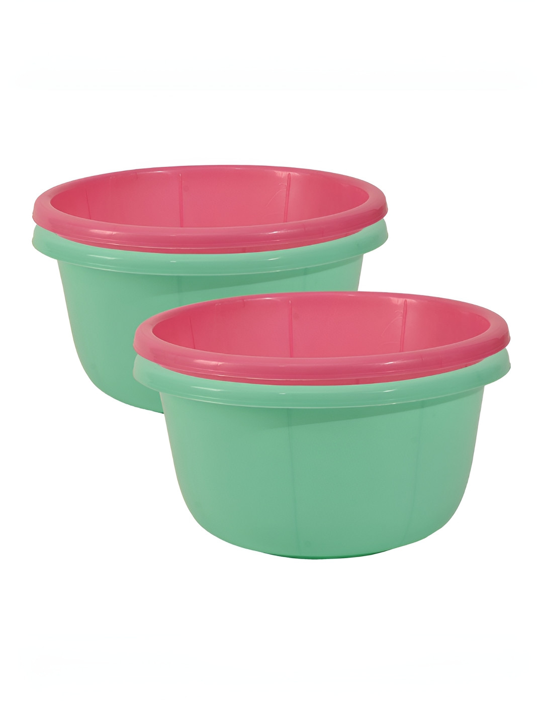 Aura Green & Pink 4 Pcs 40 Liter Multipurpose Bath & Washing Clothe Tub